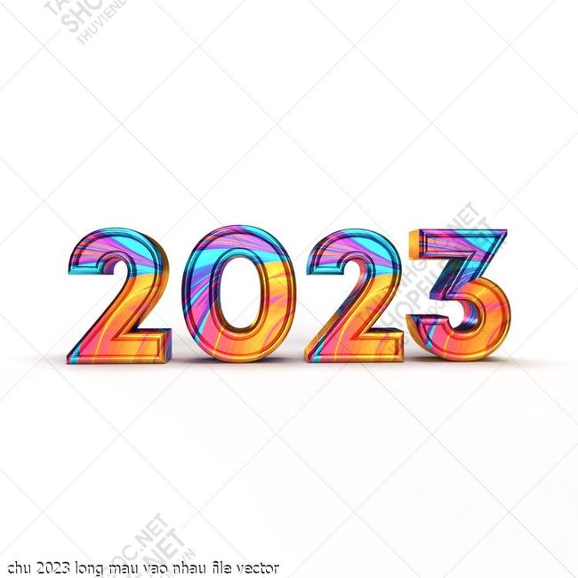 chu 2023 long mau vao nhau file vector